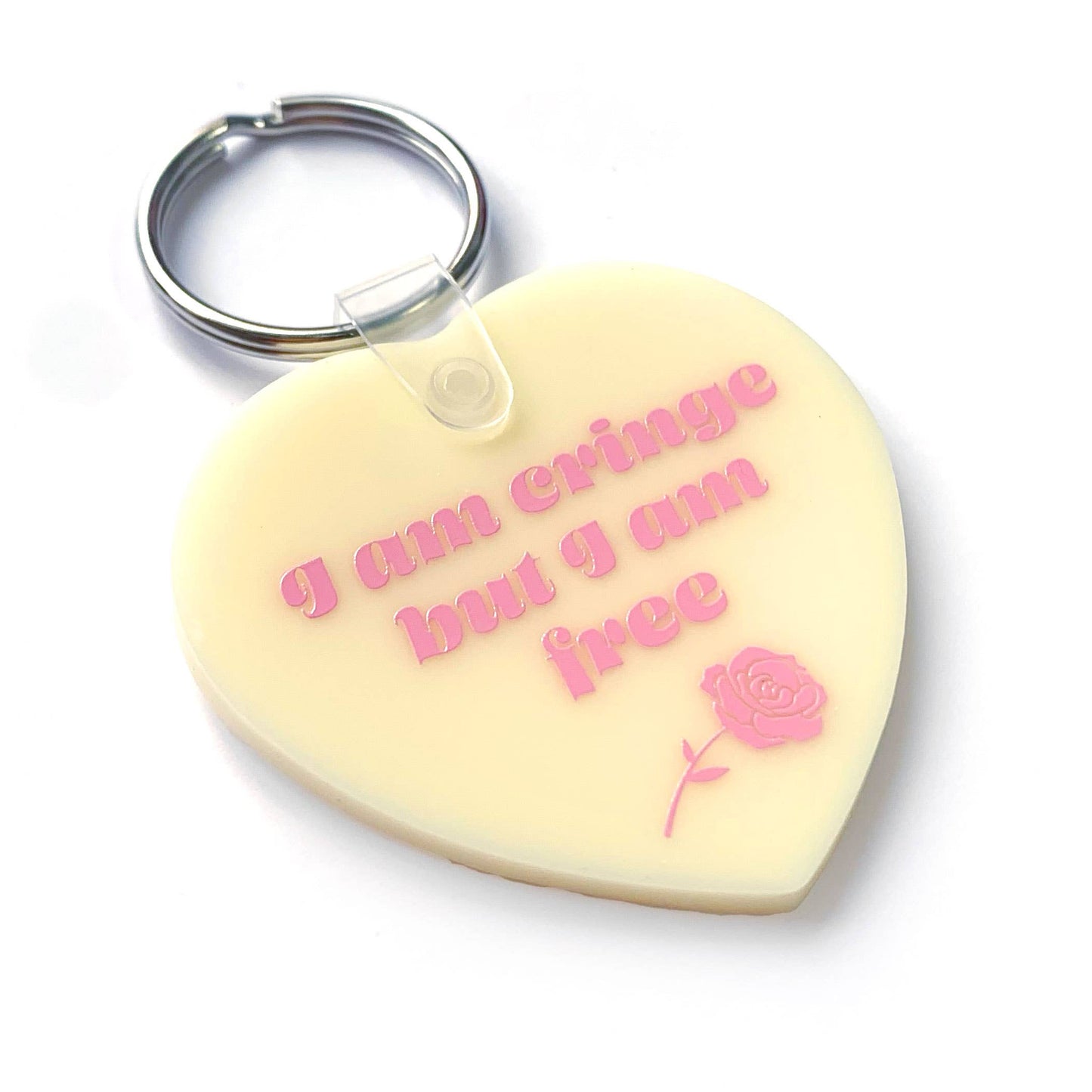 I Am Cringe But I Am Free Heart Shaped Keychain