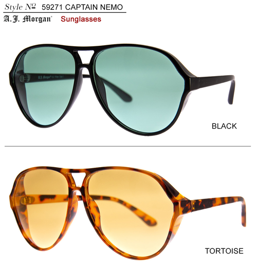 Captain Nemo - Sunglasses: Black/Green
