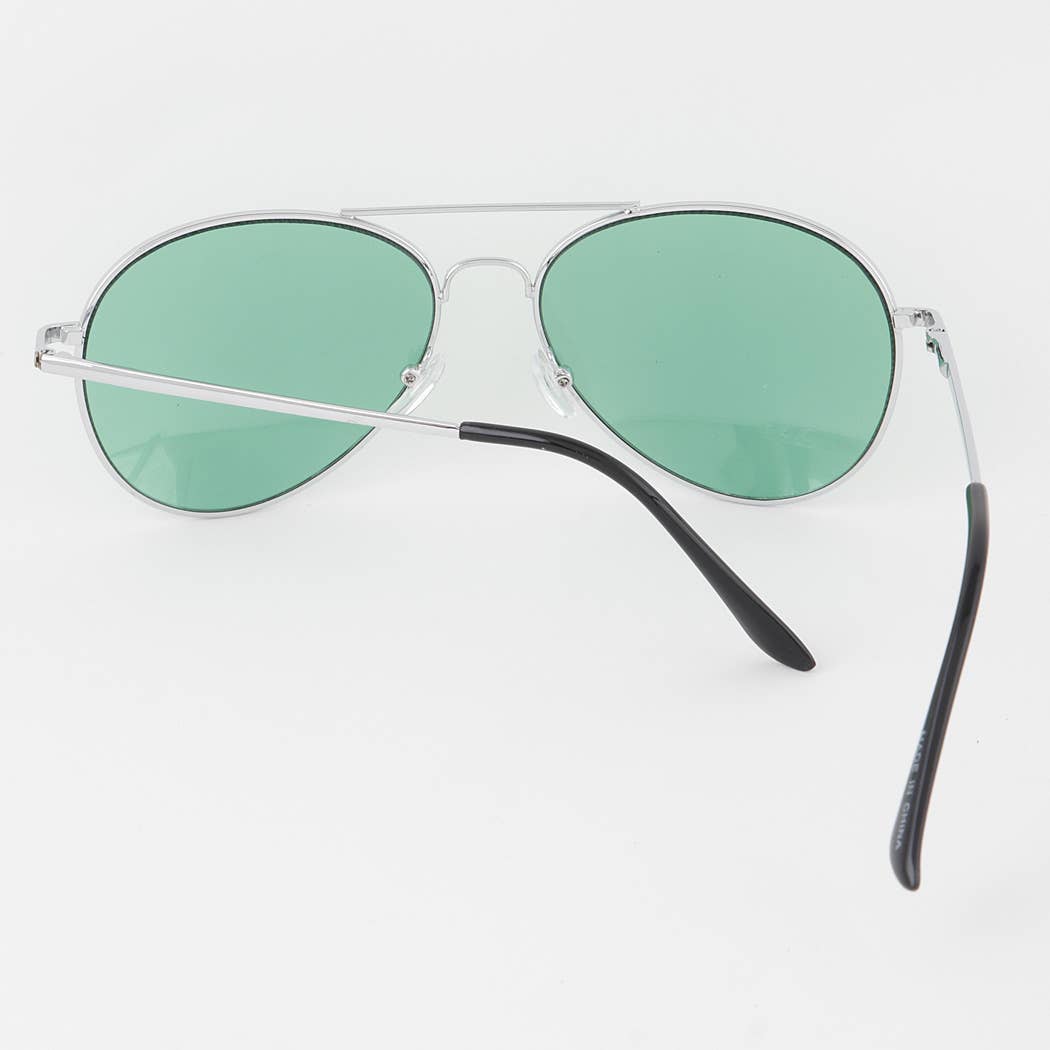 Bright Tinted Aviator Sunglasses, Assorted Colors
