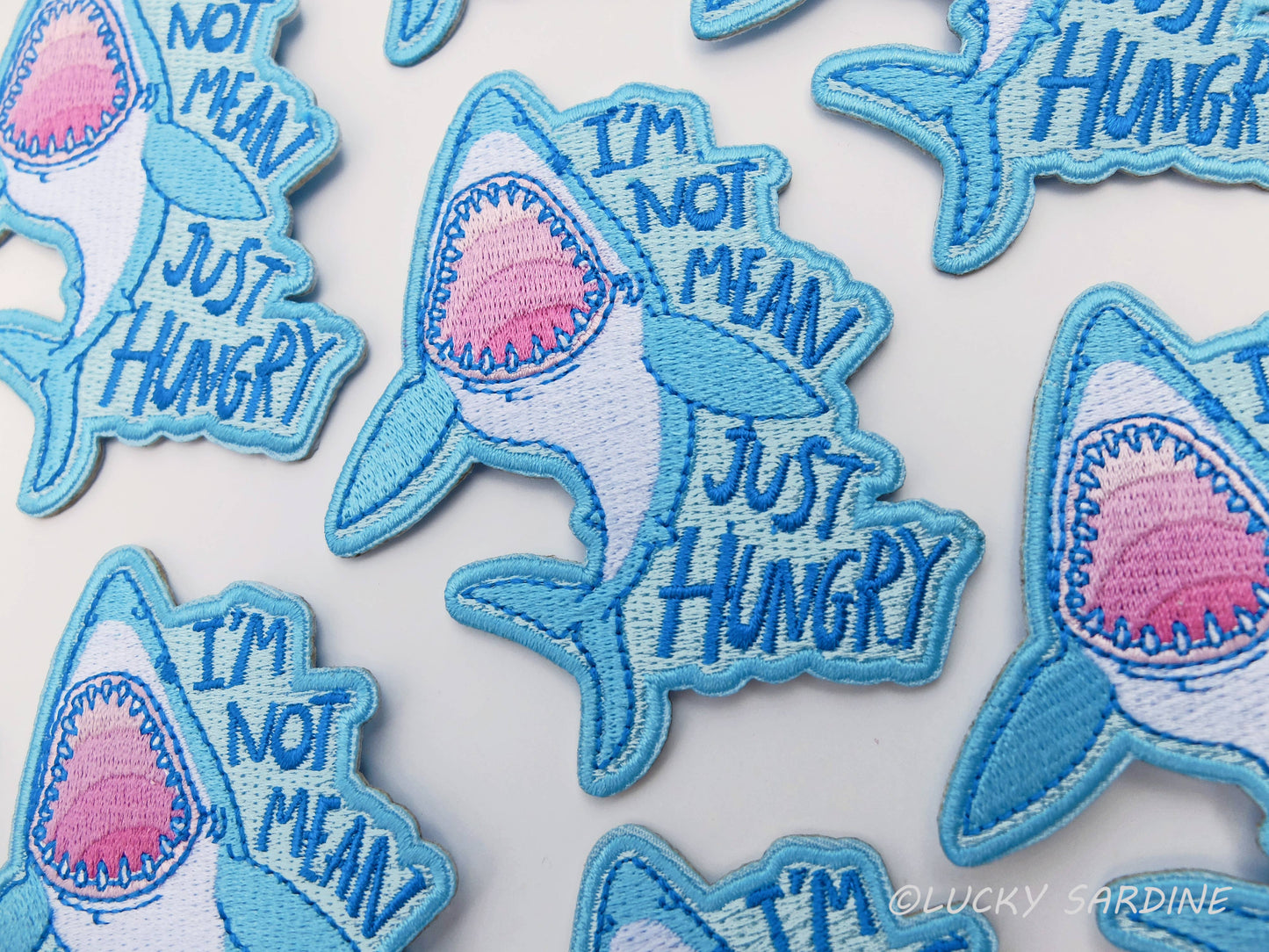 Hungry Shark, Embroidered Patch