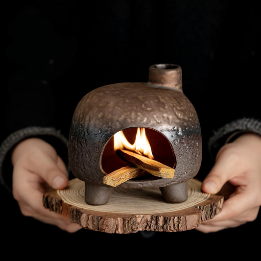 Little Golden House Fireplace Incense Cone Burner