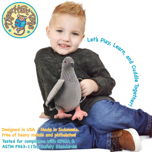 Gray Pepper The Pigeon 8.5" Stuffed Animal