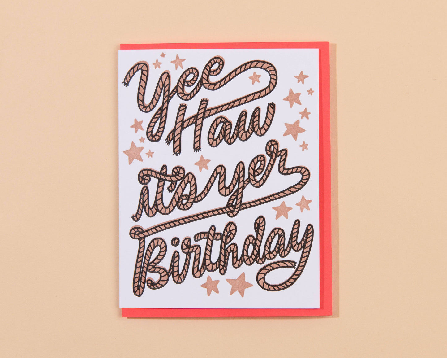 Yee Haw Western Birthday Letterpress Greeting Card Spring Easter