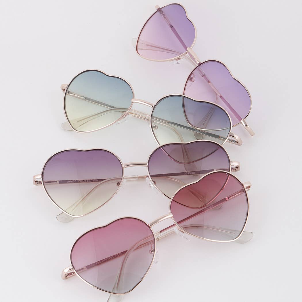 Heart Tinted Sunglasses, Assorted Colors