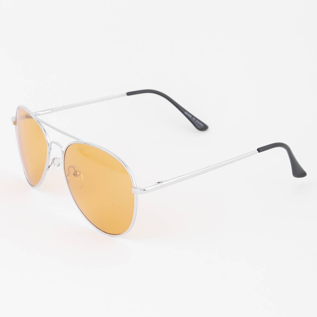 Bright Tinted Aviator Sunglasses, Assorted Colors