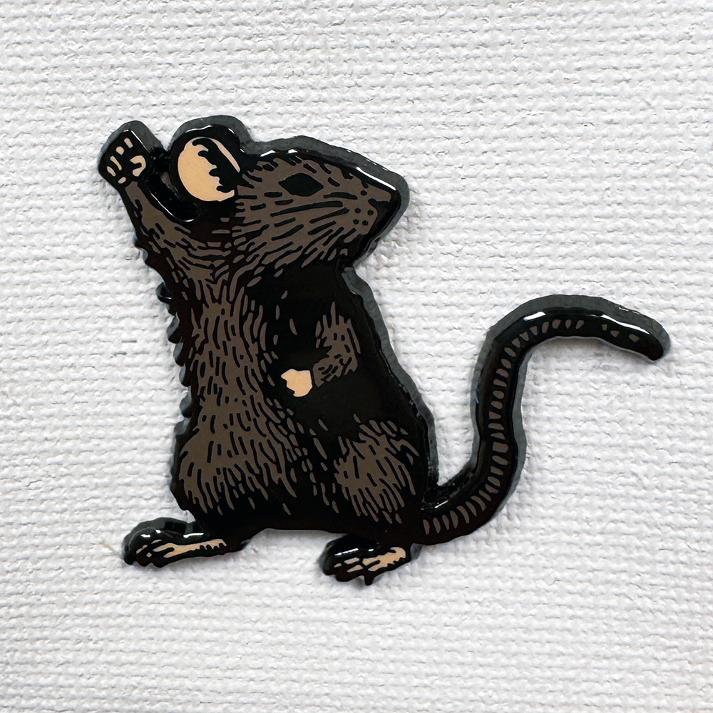 Fight The Power Rat Enamel Pin