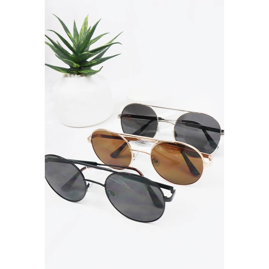 Round Aviator Sunglasses, Assorted Colors