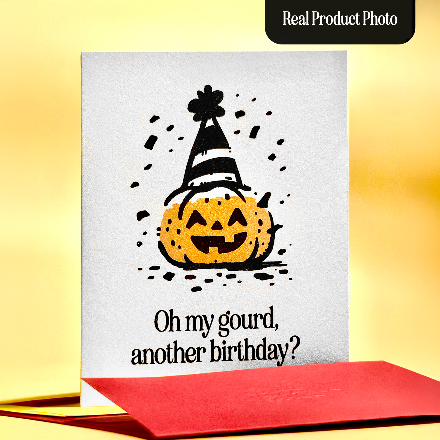 Snarky Dinosaur Fossil - A2 Birthday Greeting Card: Kraft