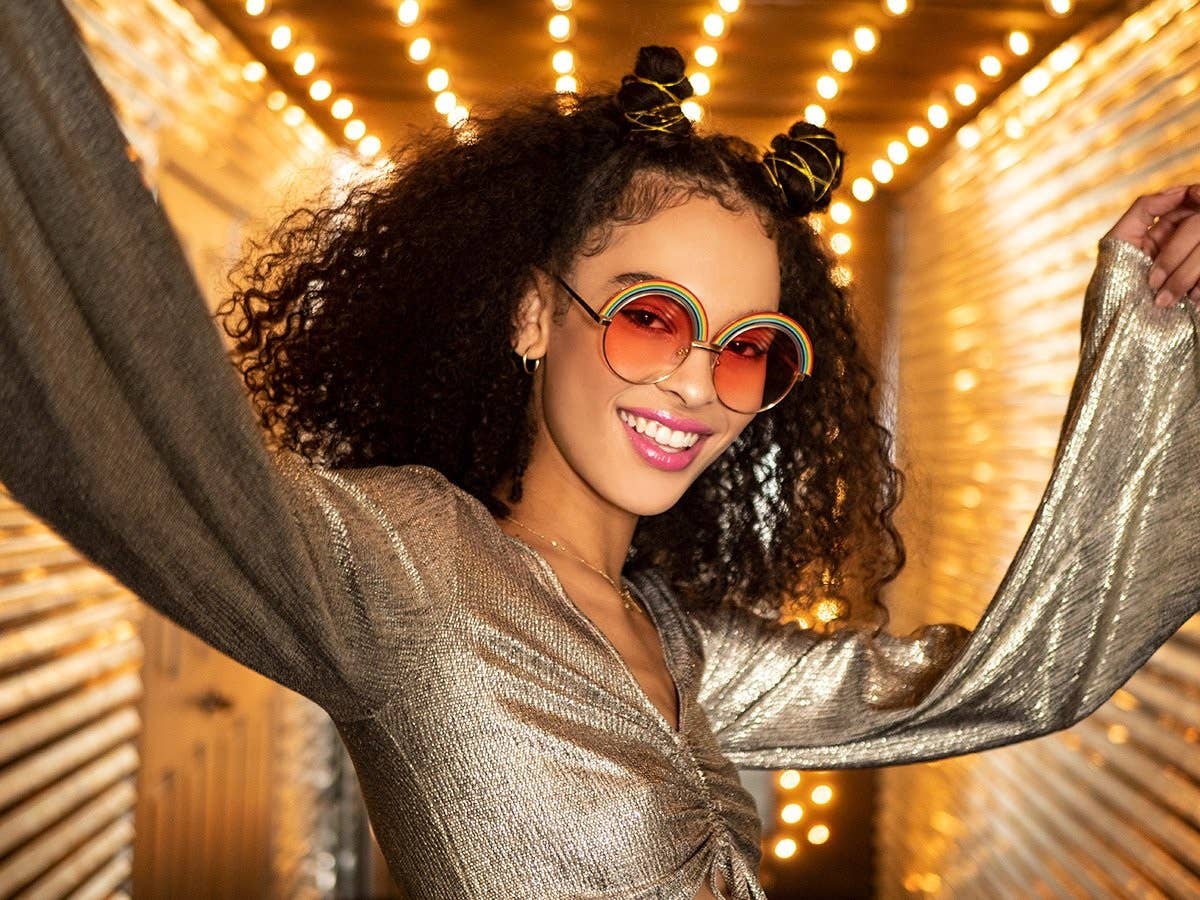 Rainbow - Sunglasses: Gold/Pink