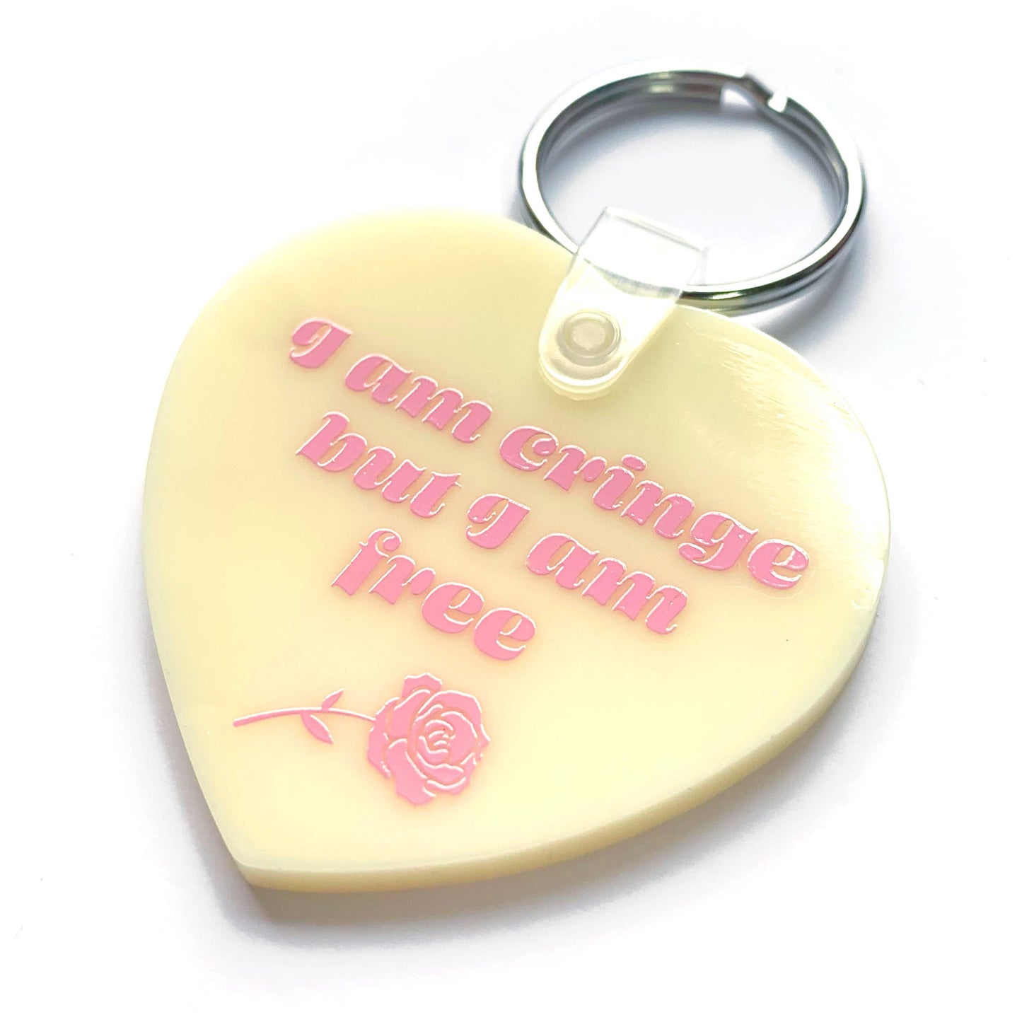 I Am Cringe But I Am Free Heart Shaped Keychain