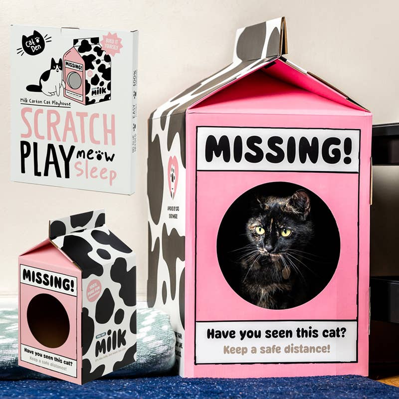 Milk Carton Shaped Cat Playhouse, Build it Yourself