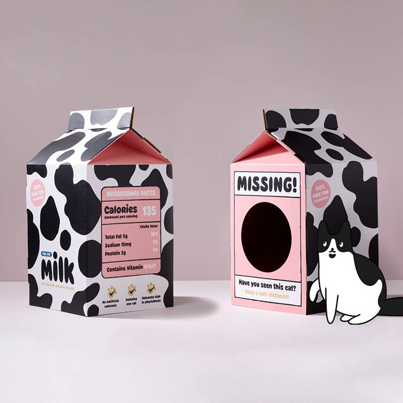 Milk Carton Shaped Cat Playhouse, Build it Yourself