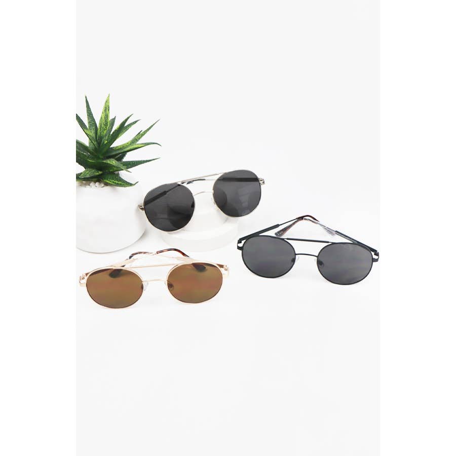Round Aviator Sunglasses, Assorted Colors