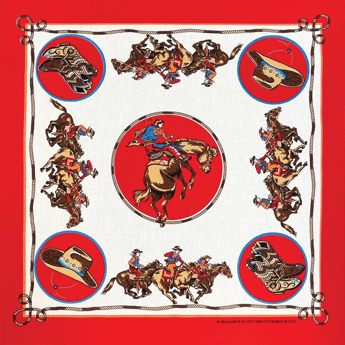 Rodeo Cowboy Red Bandana
