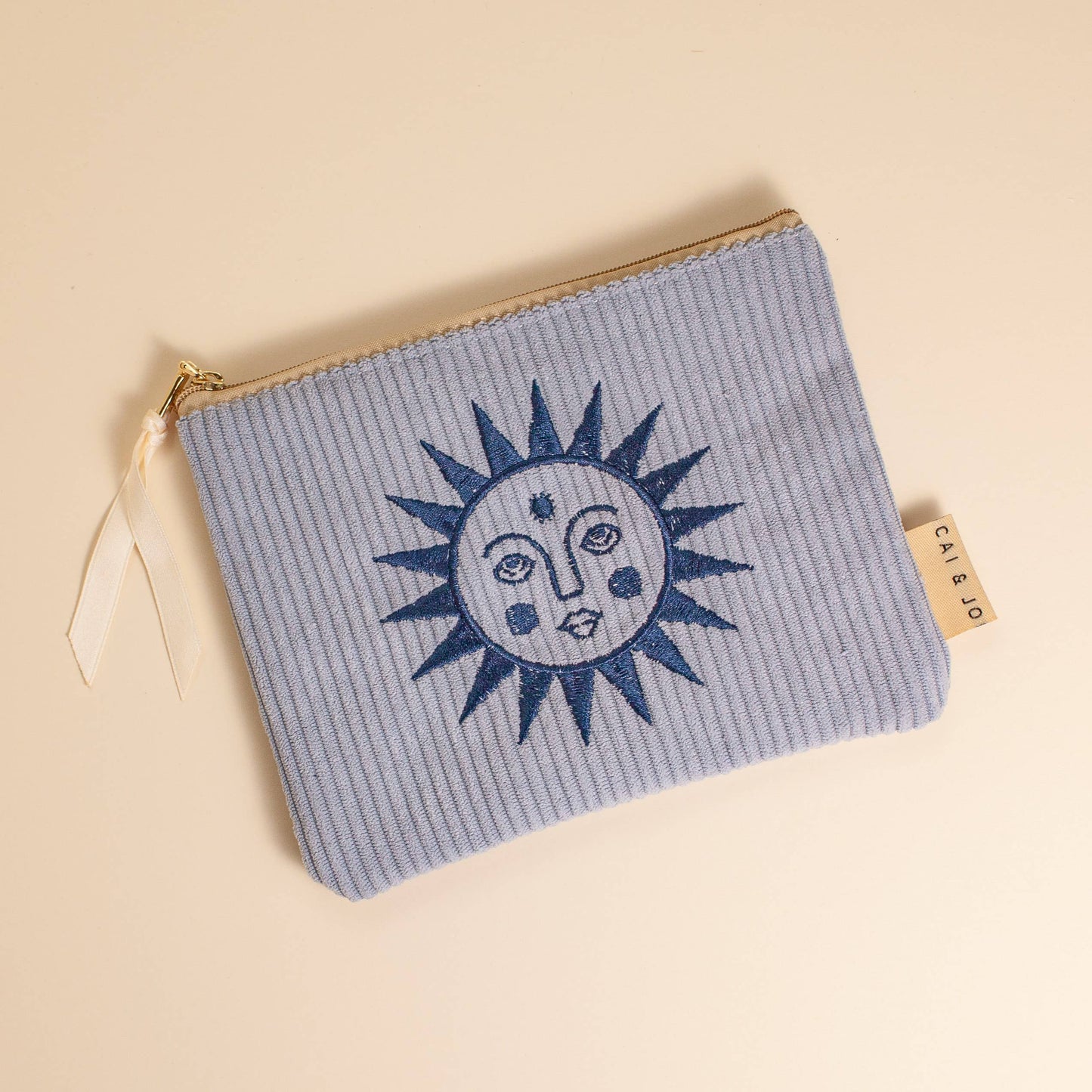 Seafoam Blue Corduroy Pouch