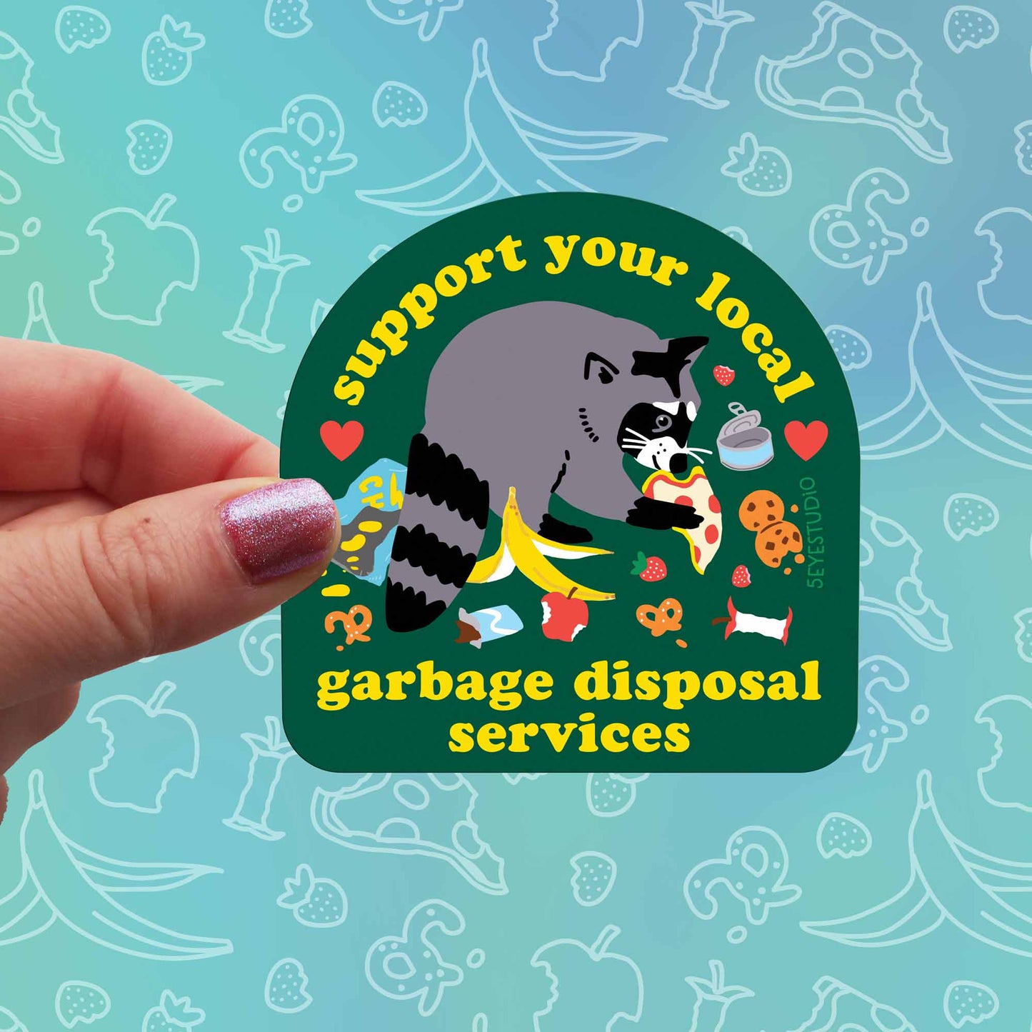 Garbage Disposal Raccoon Sticker