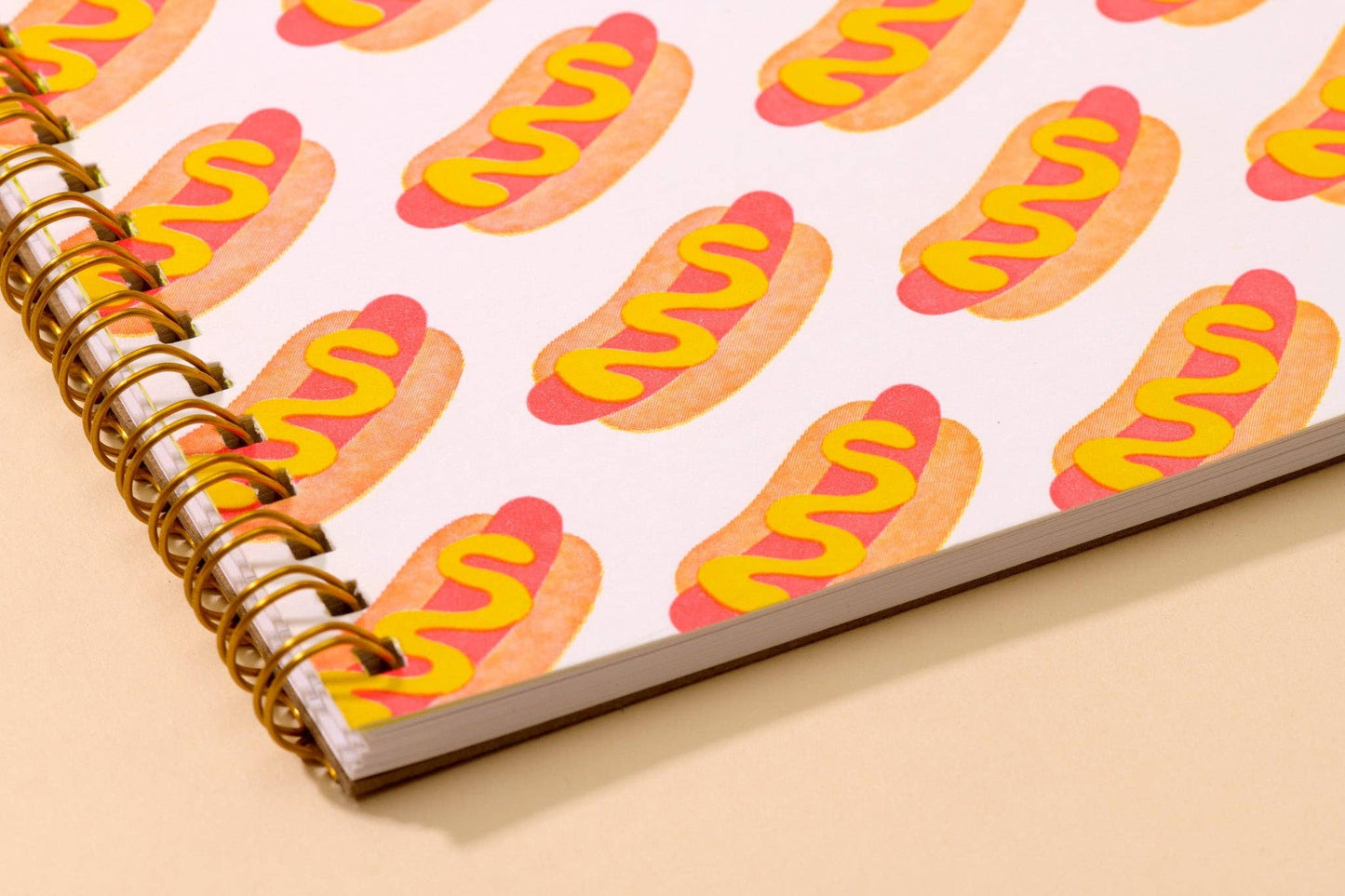 Hot Dogs Letterpress Spiral Notebook - Fathers Day Gift Mothers Day