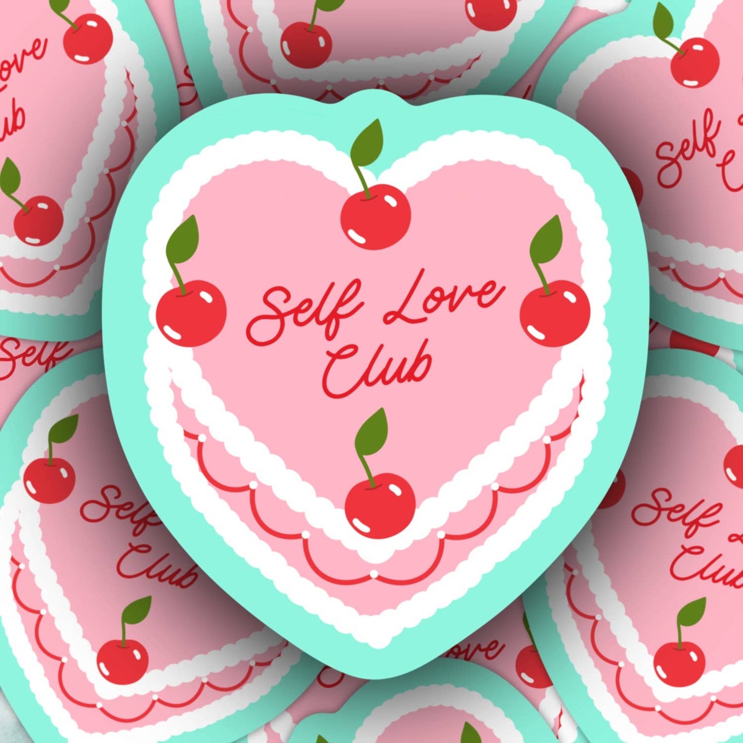 Self Love Sweet Cherry Cake Sticker