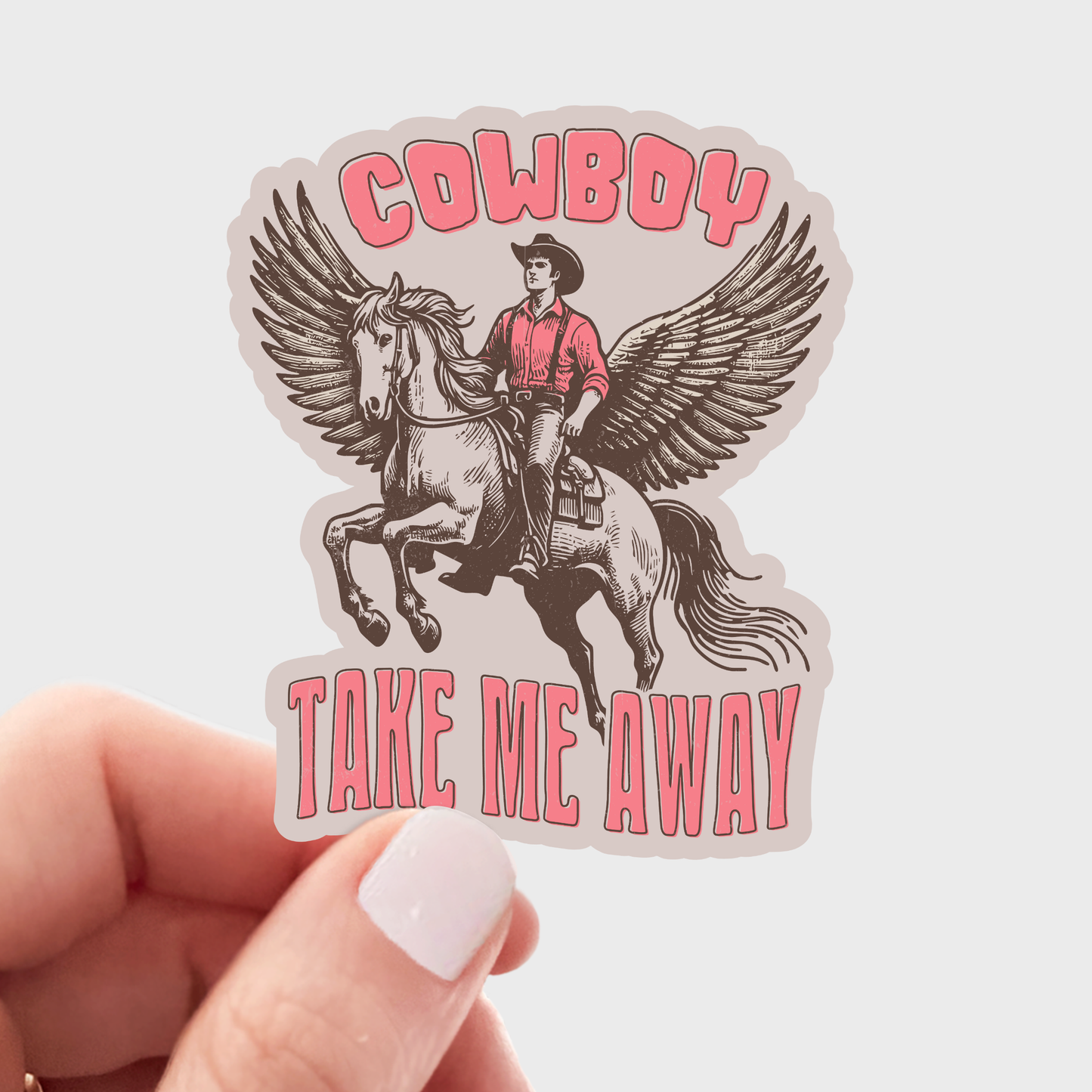 Cowboy Take Me Away Sticker