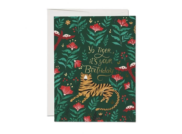 Tiger birthday greeting card