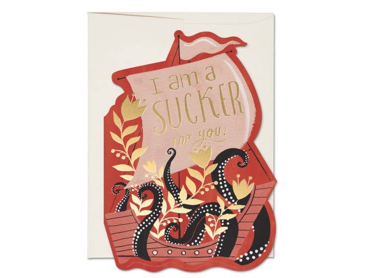 Octopus Ship greeting card