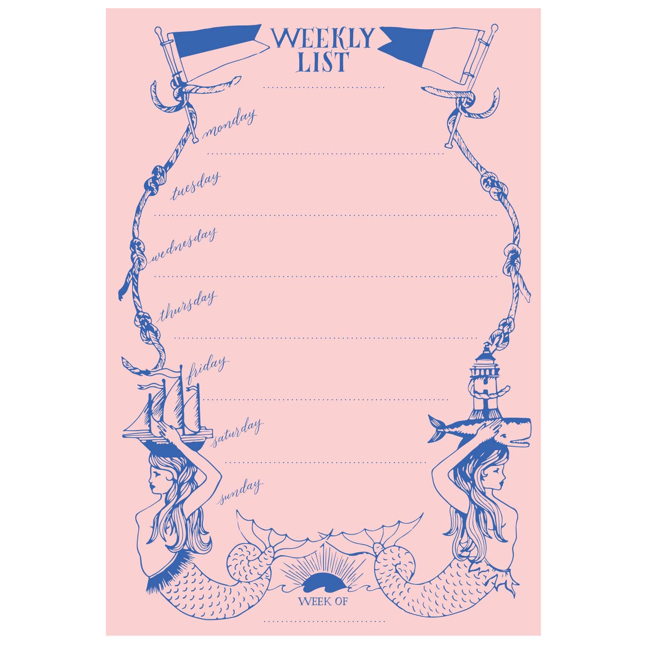 Mermaid Weekly List Pad