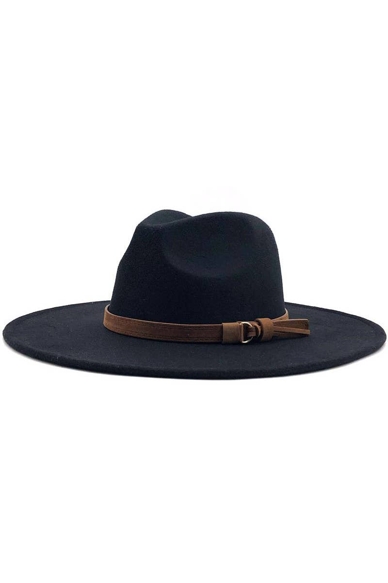 Black Wide Brim Panama Hat