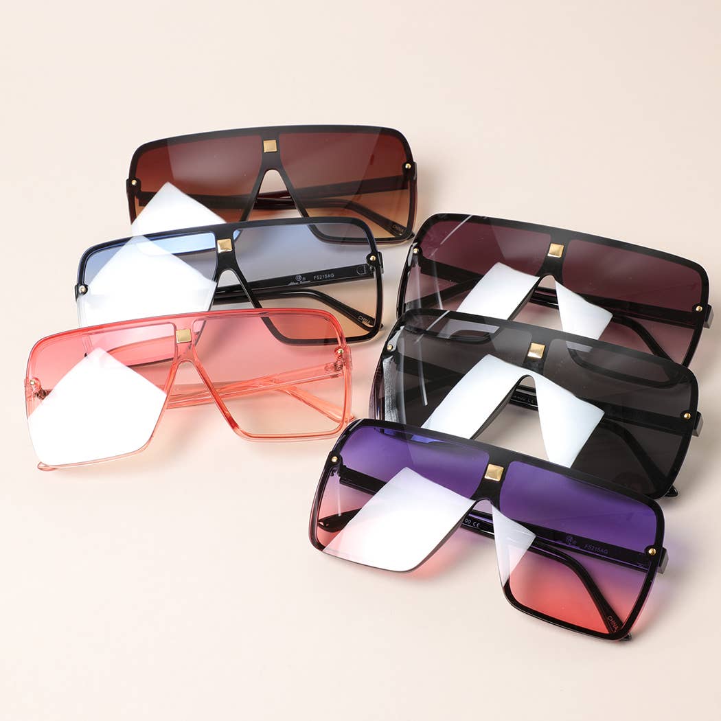 Square Rimless Sunglasses, Assorted Colors
