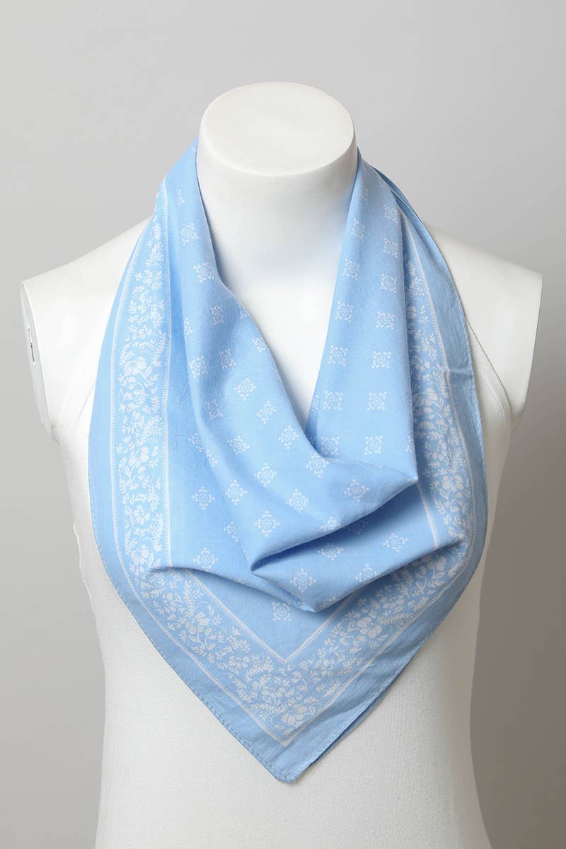 Periwinkle Vintage Western Bandana