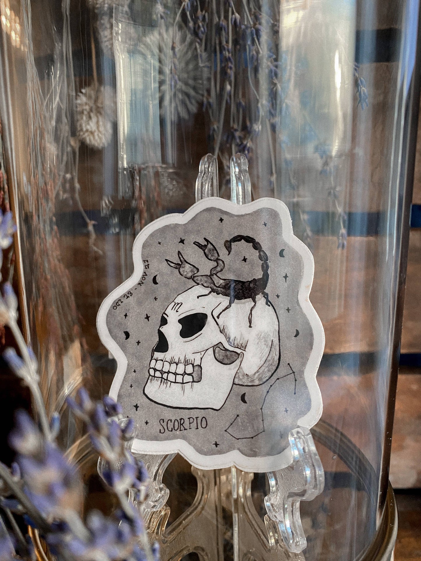Scorpio Astrology Skull Sticker