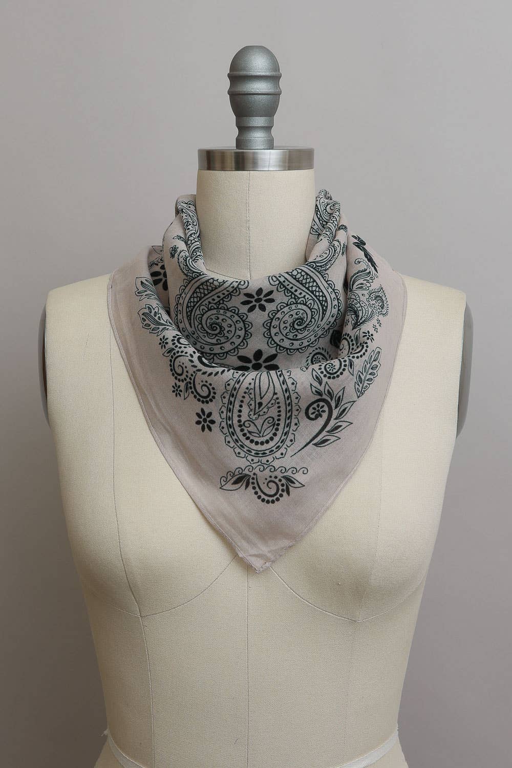 Beige Paisley Floral Bandana