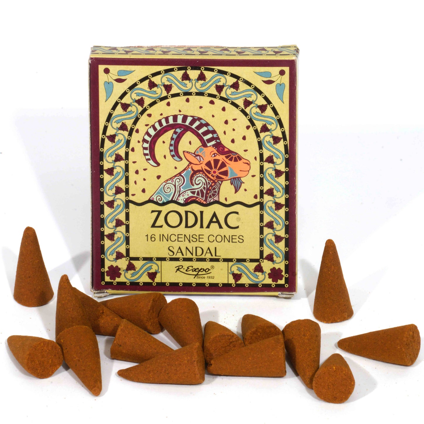 Capricorn Sandalwood Scent Zodiac Incense Cones, Set of 16