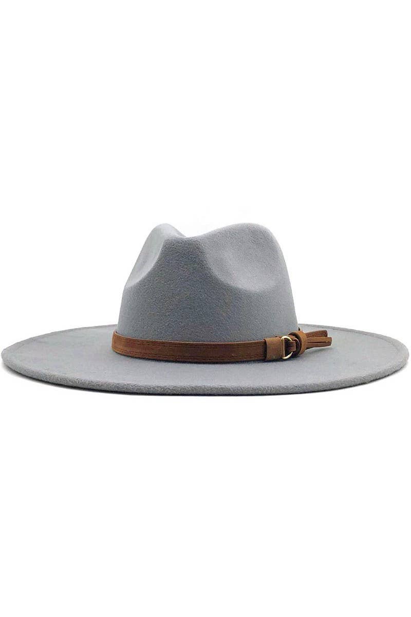 Light Grey Wide Brim Panama Hat