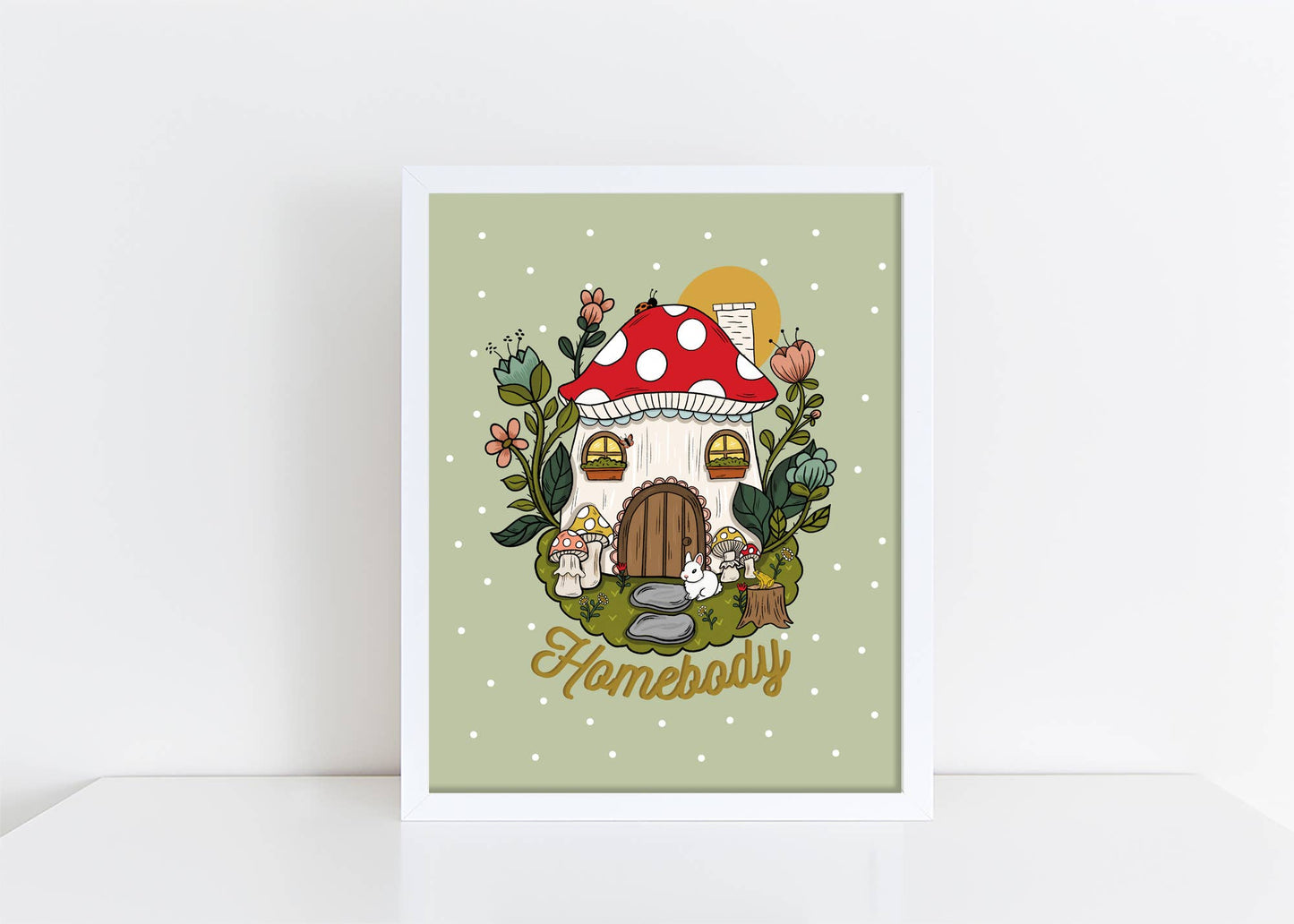 Mushroom House Art Print, 8x10