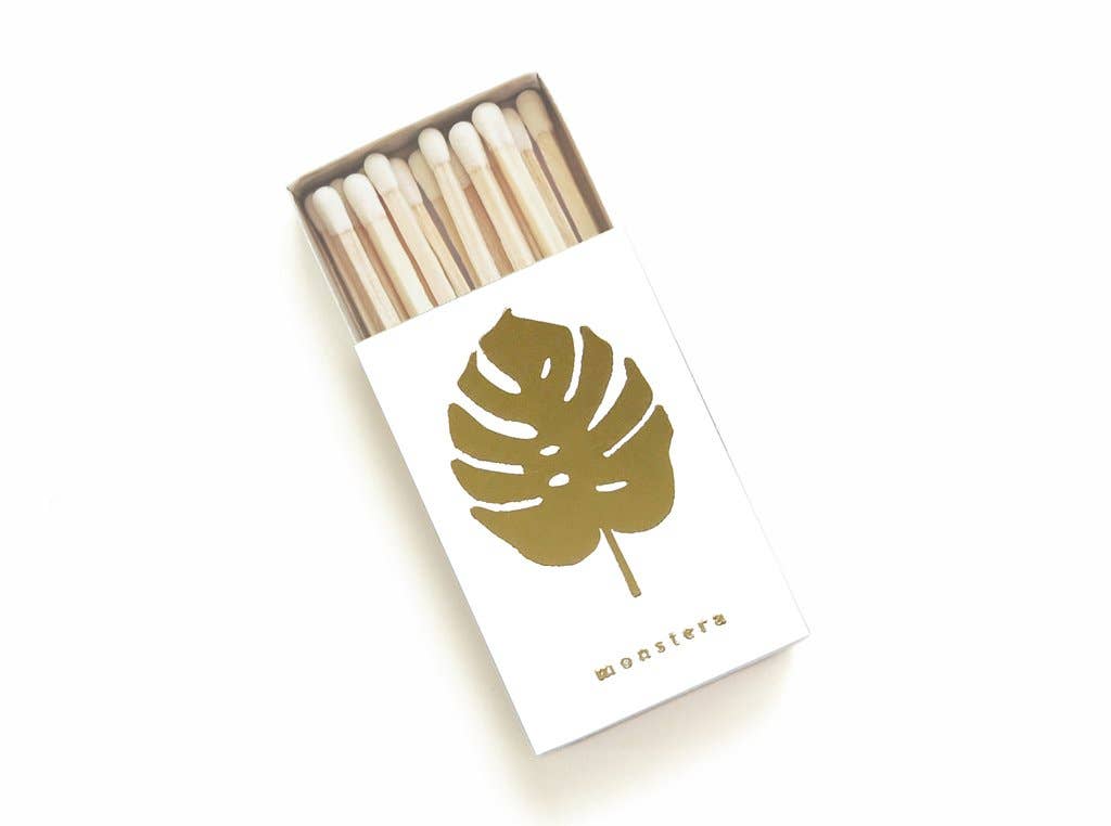 Monstera Leaf Matchbox - White Box