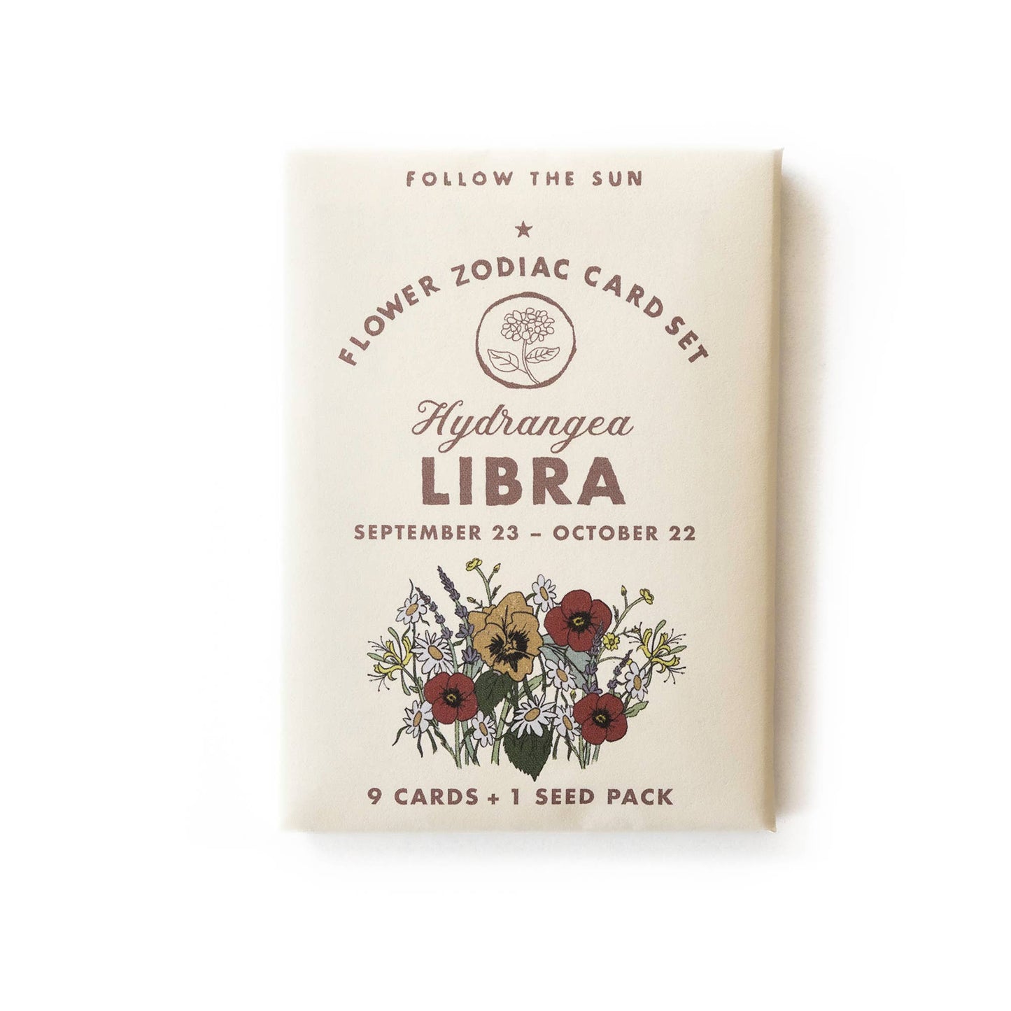 Libra Flower Zodiac Sticker Card Set