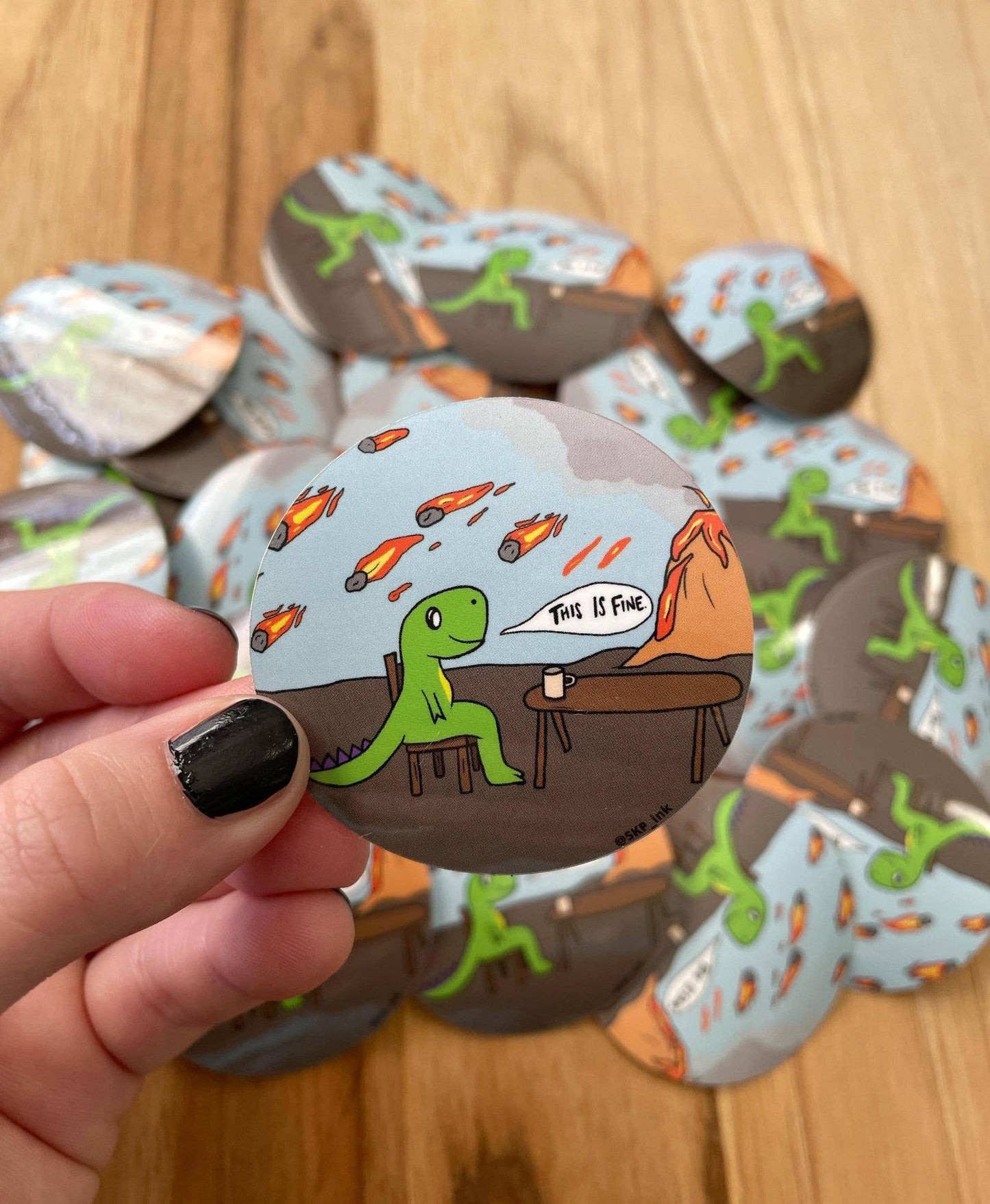 This is Fine Dinosaur Apocalypse Sticker