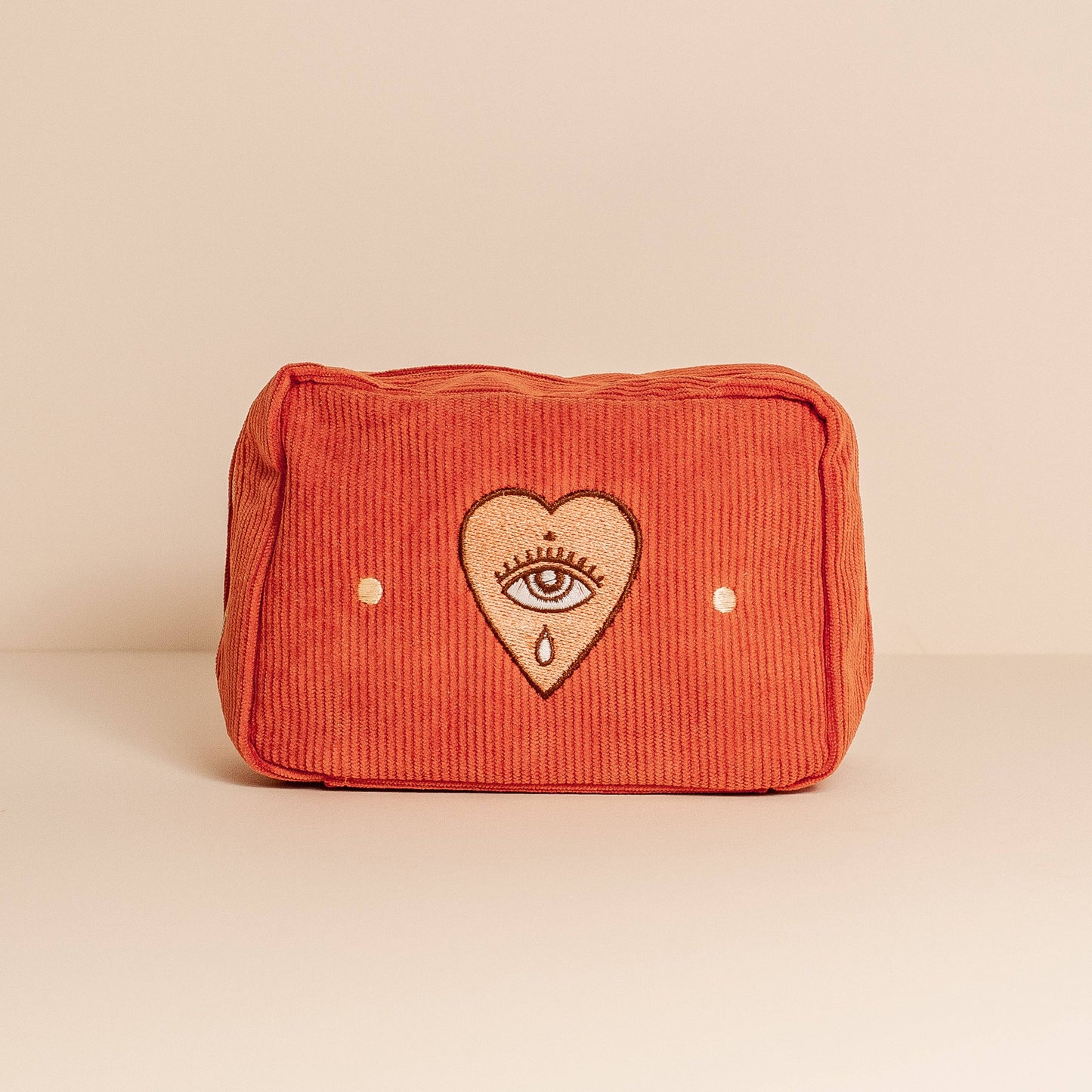 Rust Corduroy Makeup Bag
