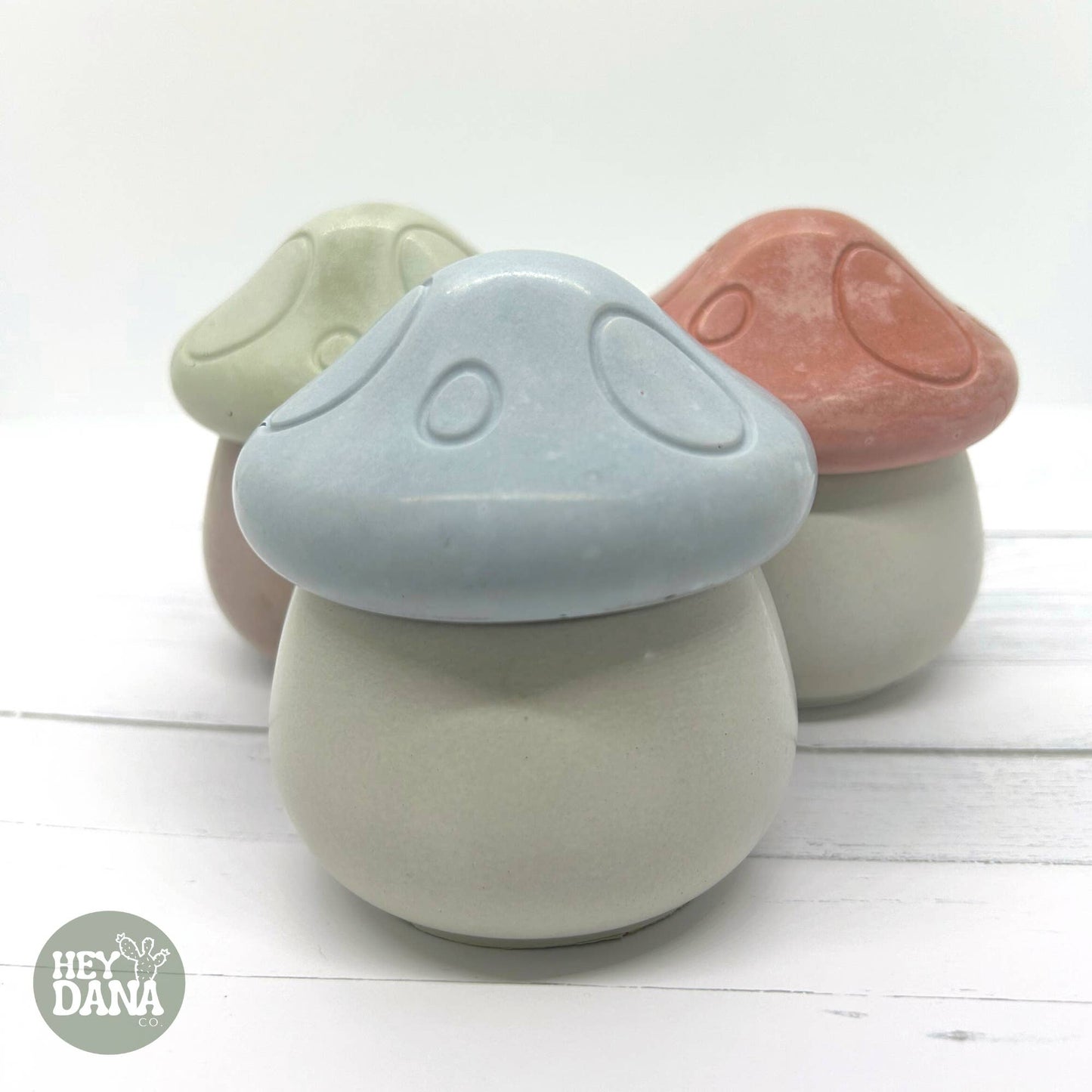 Terra Cotta/Light Brown Concrete Mushroom Jar Container