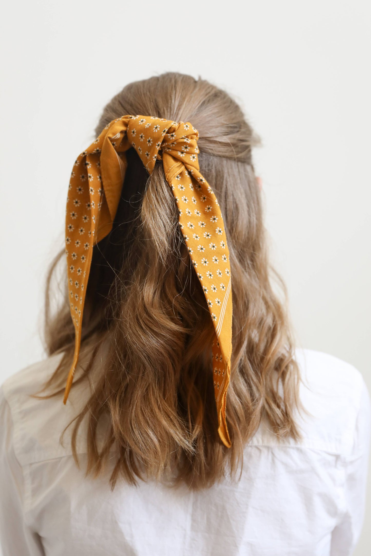 Mustard Daisy Flower Field Bandana