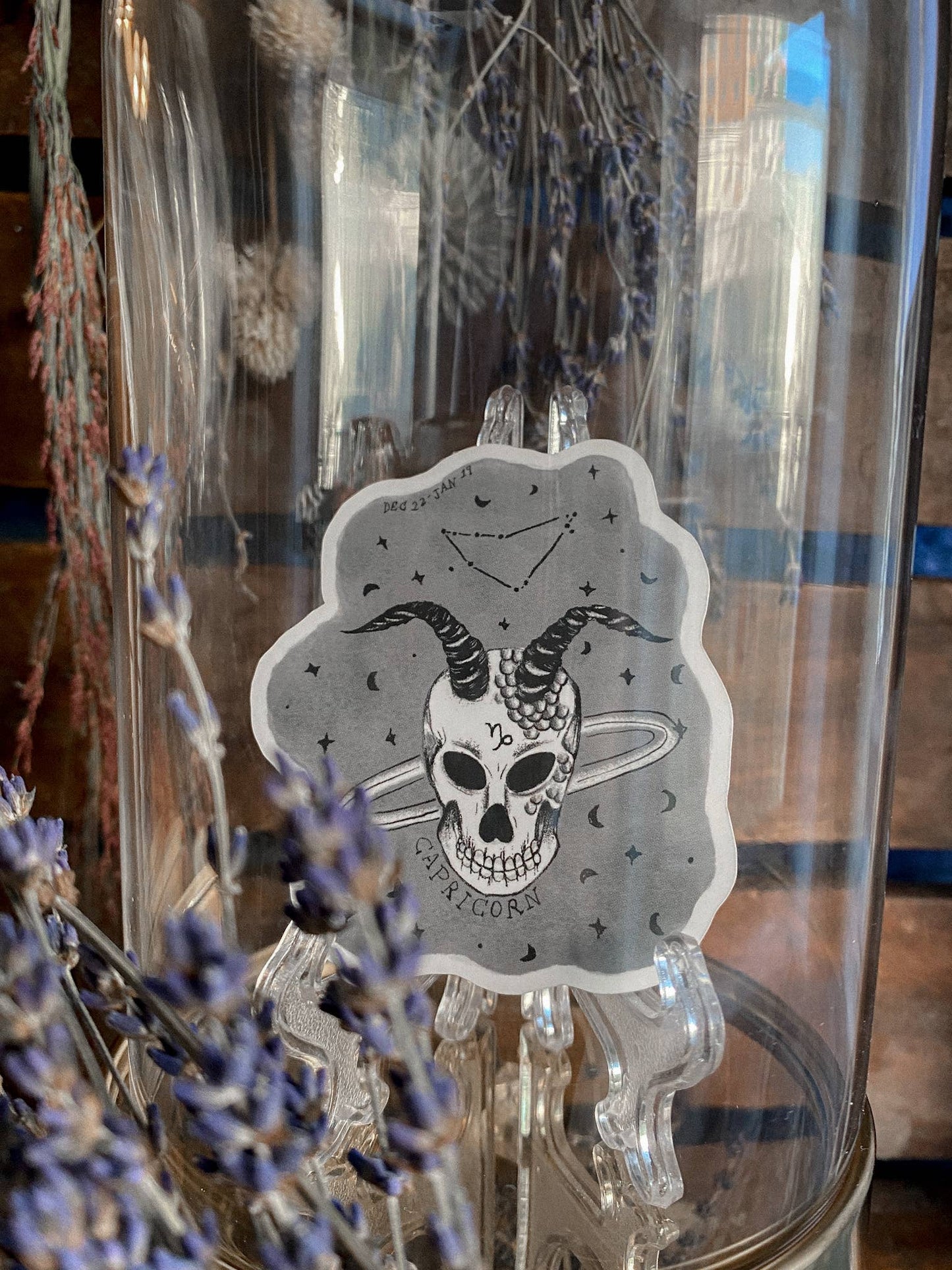 Capricorn Astrology Skull Sticker