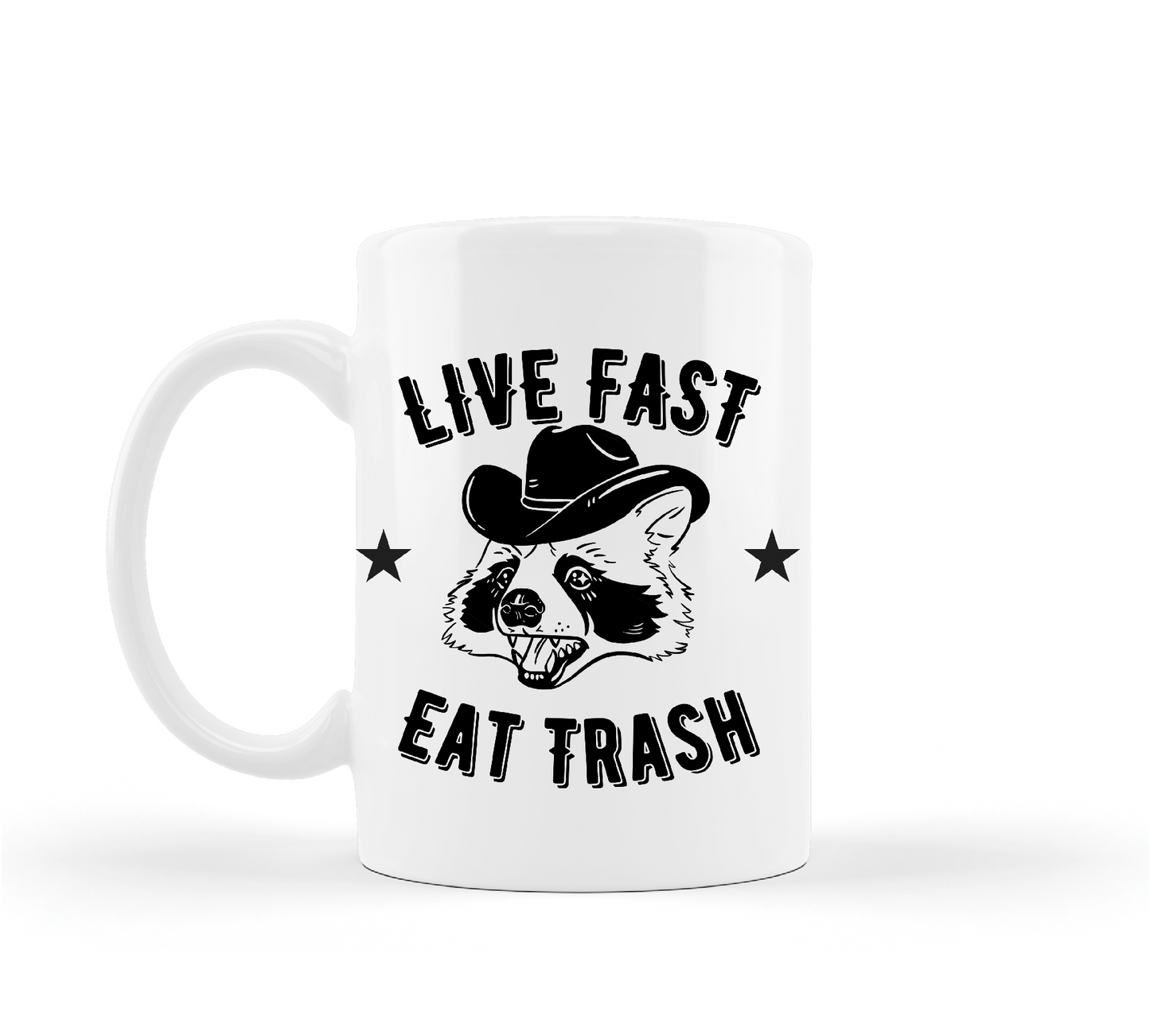 Western Raccoon Live Fast Eat Trash Coffee Mug