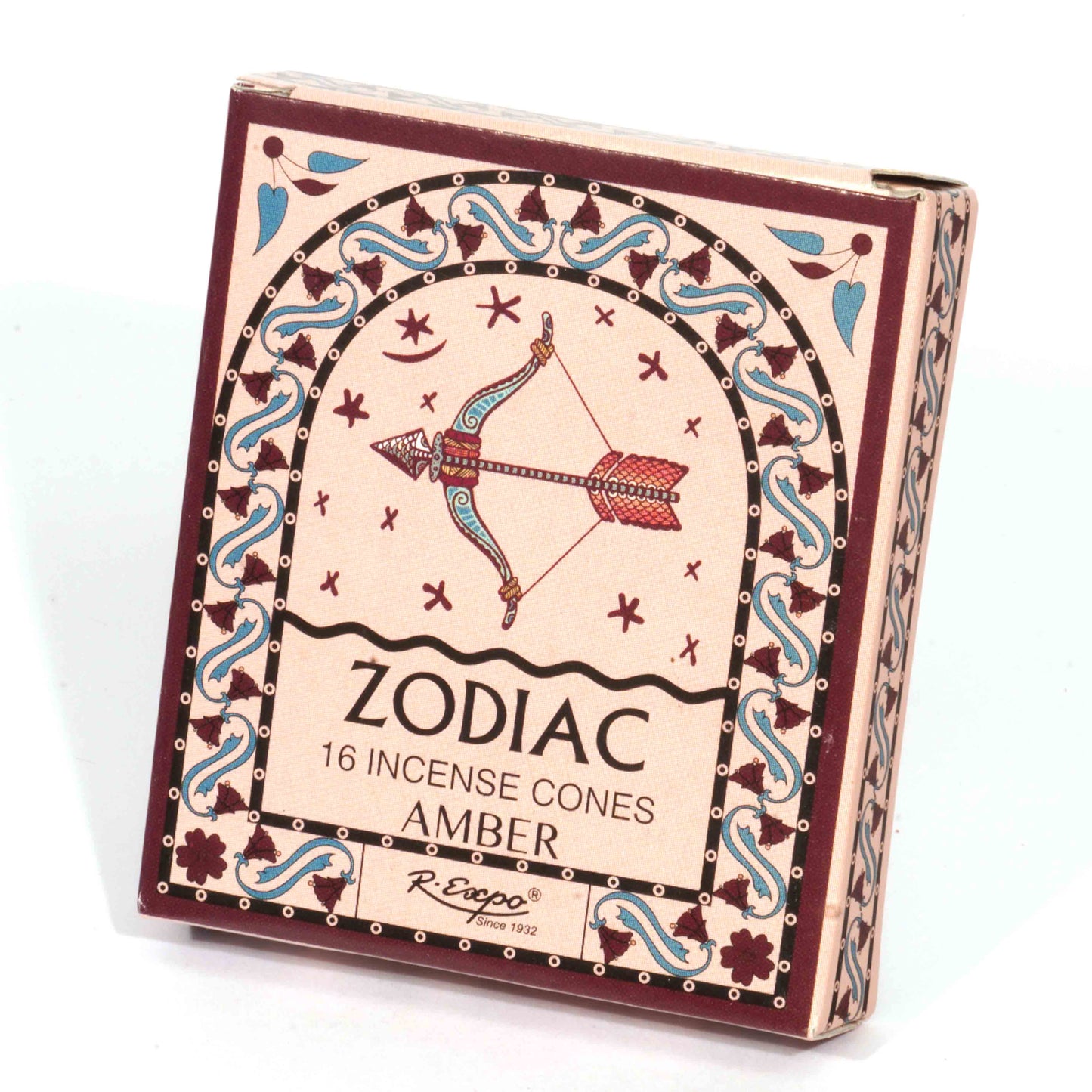 Sagittarius Amber Scent Zodiac Incense Cones, Set of 16
