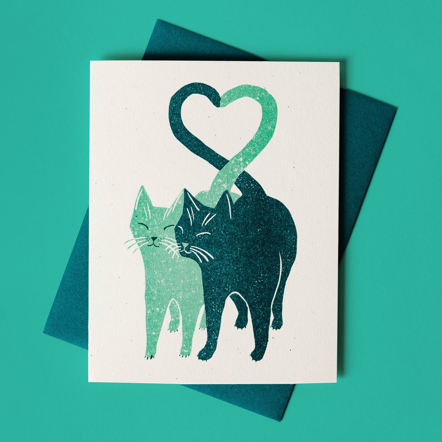 Love Cats Risograph Greeting Card