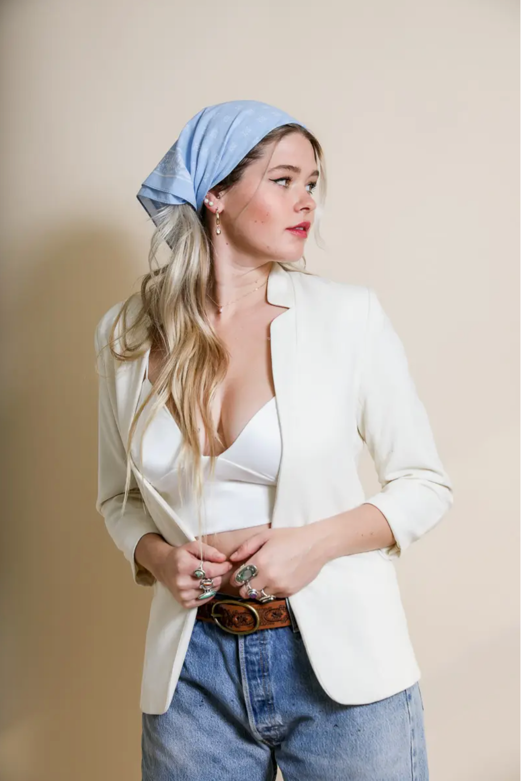Periwinkle Vintage Western Bandana