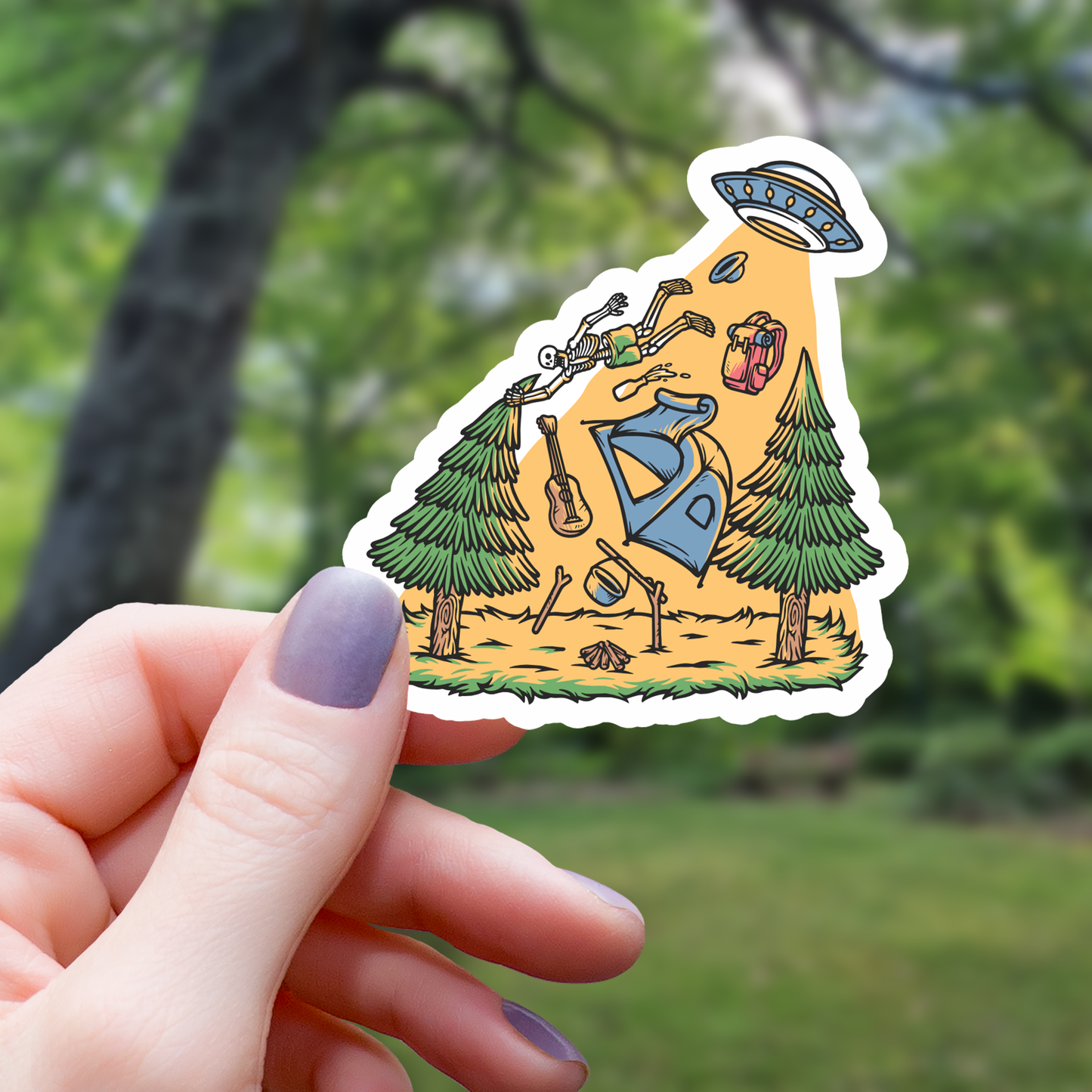 Adventure Skeleton Abduction Sticker