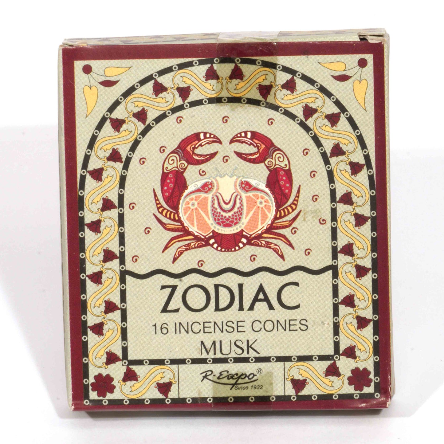 Cancer Musk Scent Zodiac Incense Cones, Set of 16
