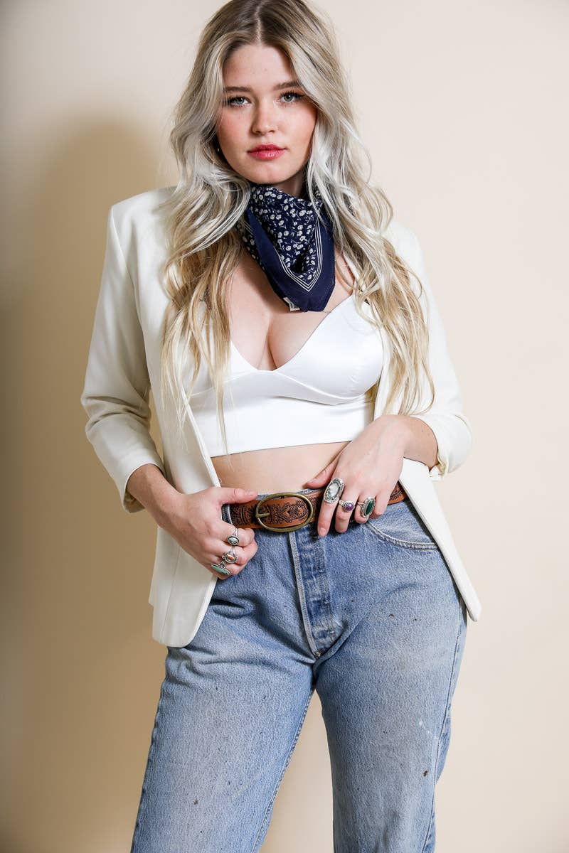 Navy Flower Field Bandana