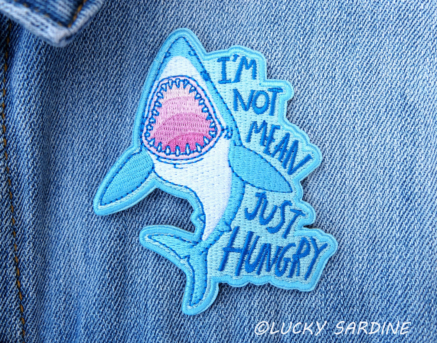Hungry Shark, Embroidered Patch