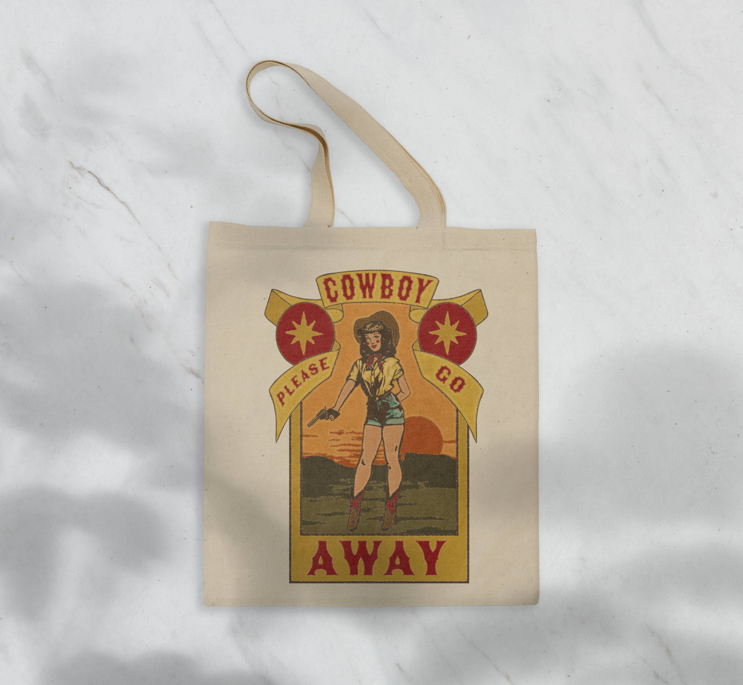 Cowboy Please Go Away Tote Bag